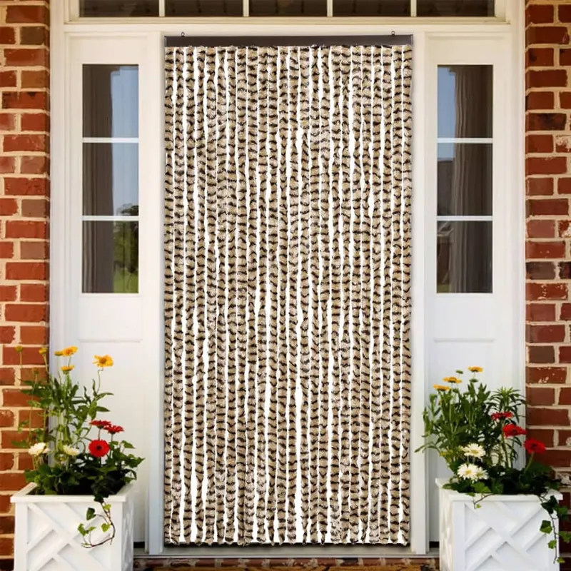 perdea pentru insecte, bej si maro, 100 x 220 cm, chenille