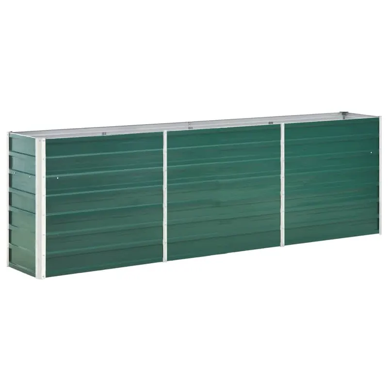 strat inaltat de gradina, verde, 240x40x77 cm, otel galvanizat