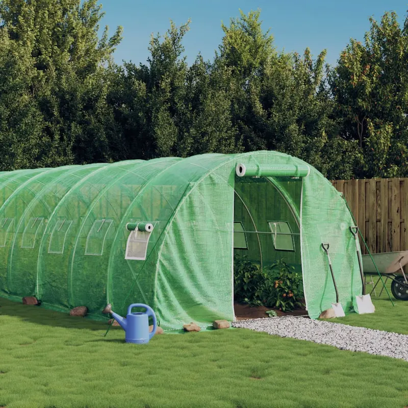 sera cu cadru din otel, verde, 18 m2, 6x3x2 m