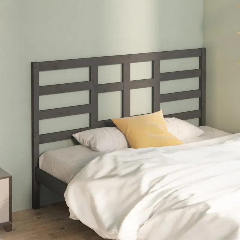tablie de pat, gri, 126x4x104 cm, lemn masiv de pin