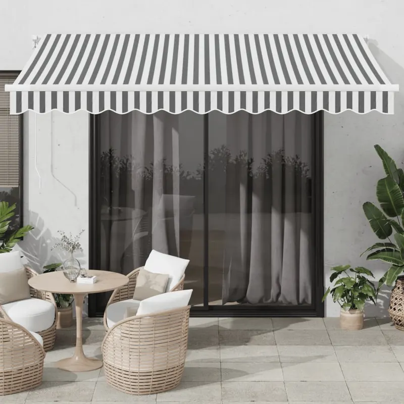 copertina retractabila manual, antracit/alb, 350x250 cm