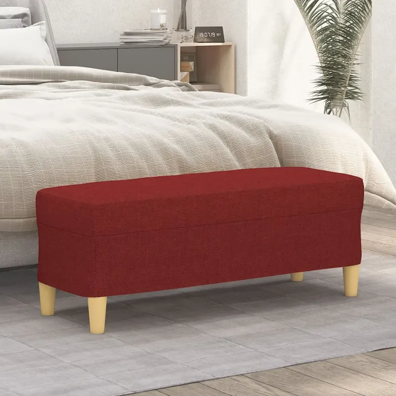 banca, rosu vin, 100x35x41 cm, textil