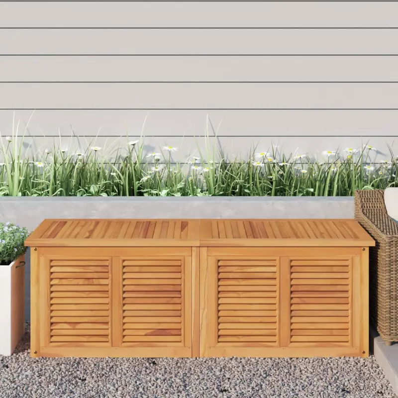 lada depozitare gradina cu geanta, 150x50x53 cm, lemn masiv tec