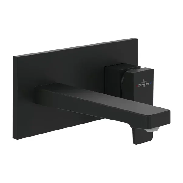 Baterie lavoar incastrata VilleroyBoch Architectura Square negru mat fara corp ingropat