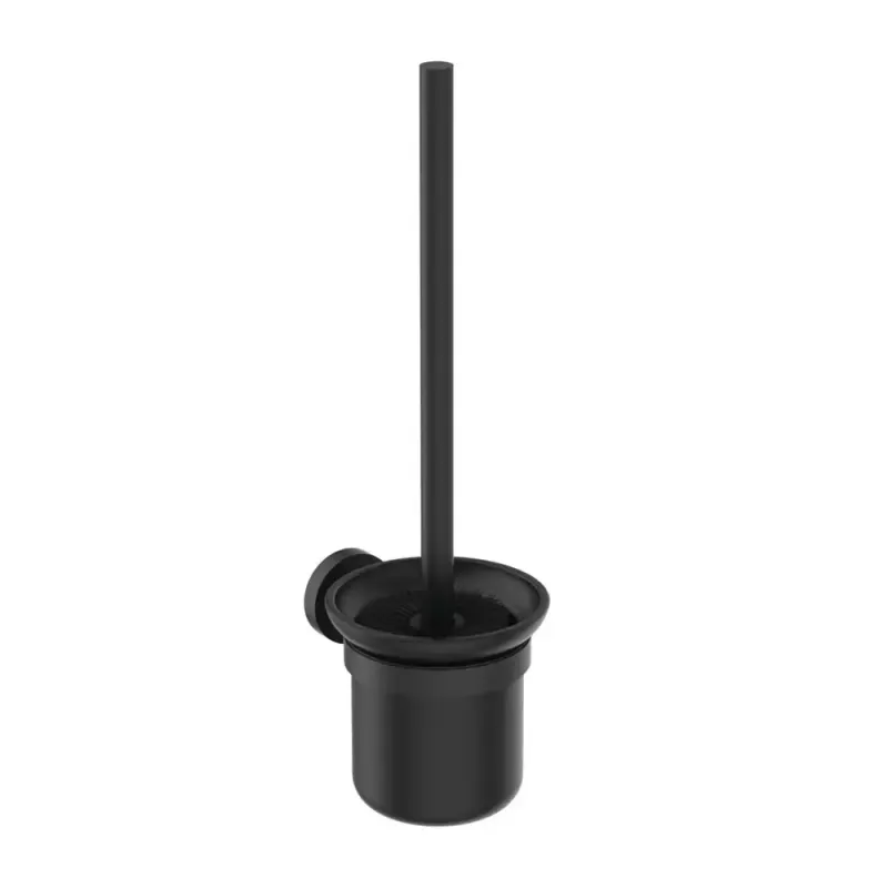 Perie WC Ideal Standard IOM, pe perete, metal sticla, mat, negru, A7927XG