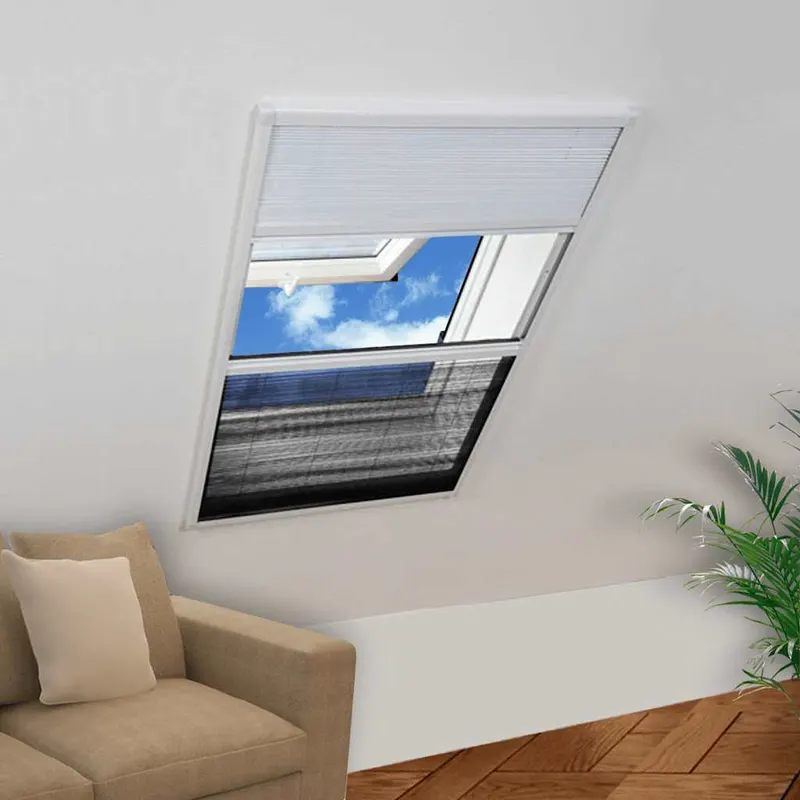 Plasa fereastra plisse pentru insecte, cu umbrar, 160x80 cm