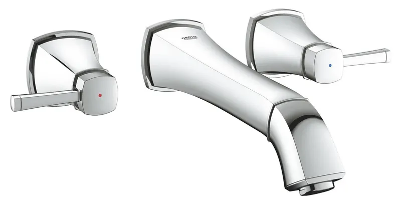Baterie lavoar Grohe 20415000, Grandera, tip comanda dubla comanda, tip instalare pe perete, marime l, crom