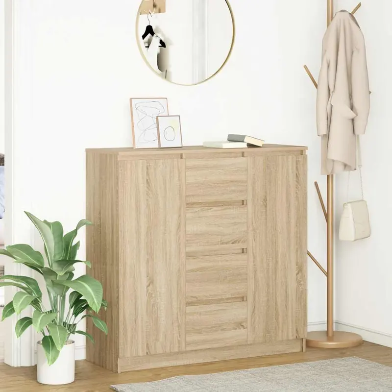 bufeta cu sertare stejar sonoma 100,5x35x98,5 cm lemn prelucrat