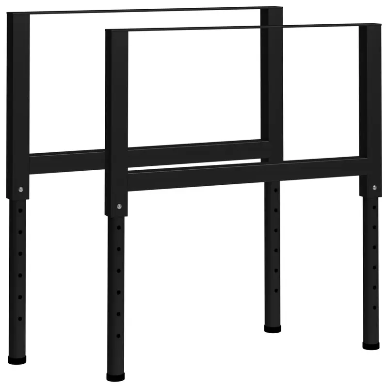 cadre banc lucru reglabile 2 buc. negru 85x(69-95,5) cm, metal