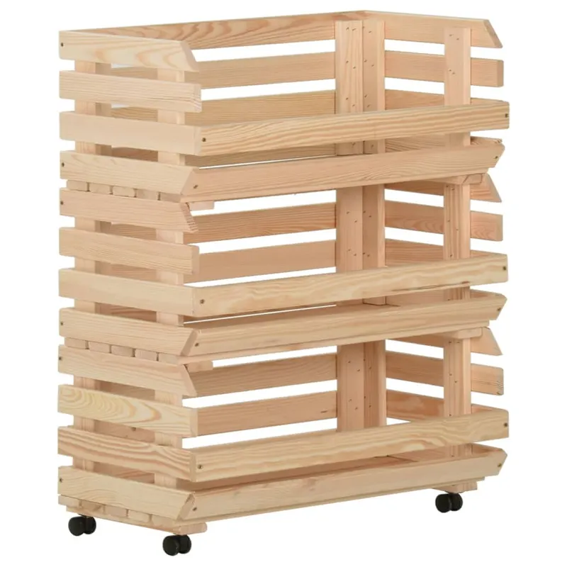 carucior pentru legume, 77x30x80 cm, lemn de pin