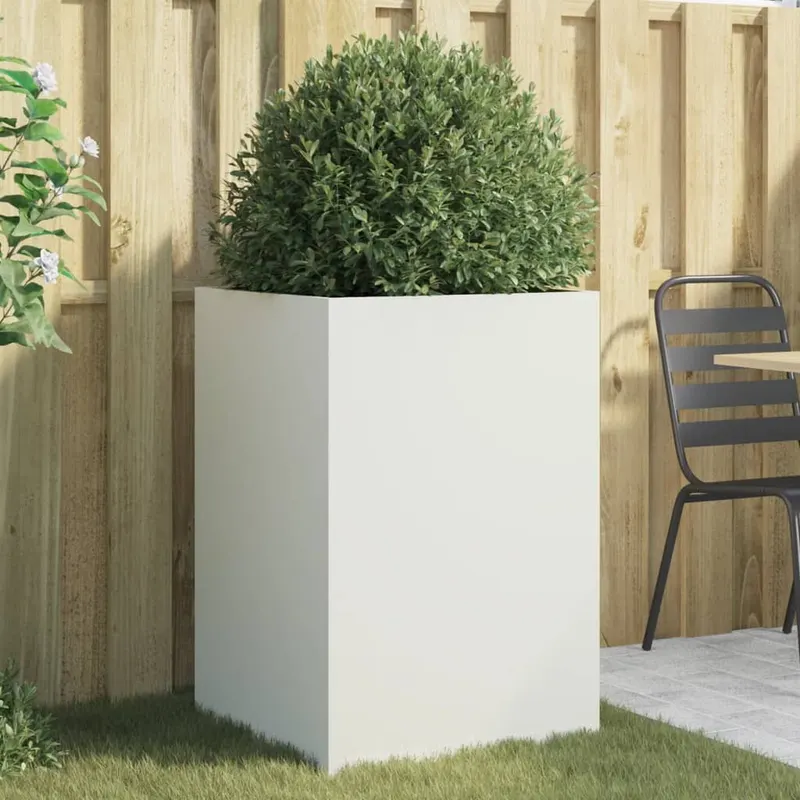 jardiniera, alb, 52x48x75 cm, otel laminat la rece