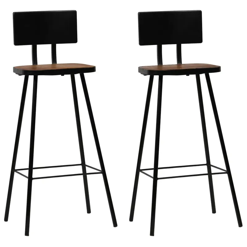 scaune de bar, 2 buc., lemn masiv reciclat