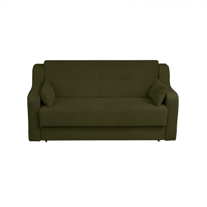Canapea extensibila GINA XL II, 3 locuri, cu arcuri si lada depozitare, verde inchis, 190x100x95 cm