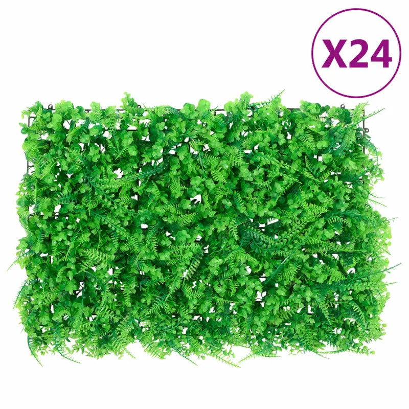 gard din frunze de feriga artificiale, 24 buc, verde, 40x60 cm