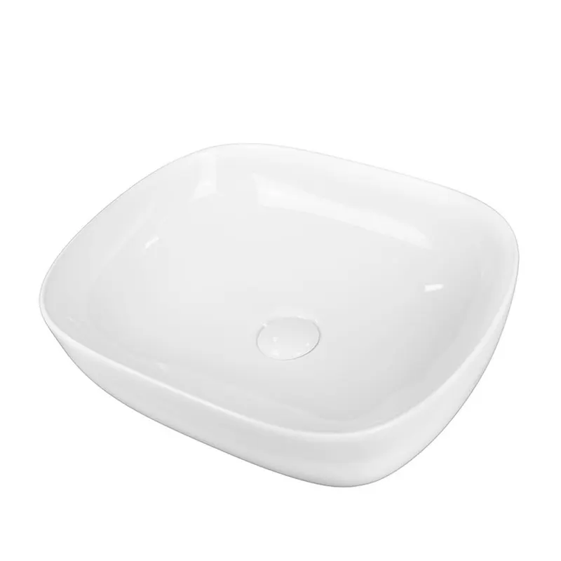 Lavoar pe blat alb lucios 49 cm, dreptunghiular, Fluminia Fides