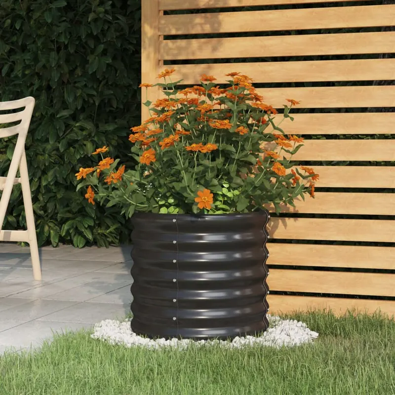 jardiniera antracit 40x40x36 cm otel vopsit electrostatic