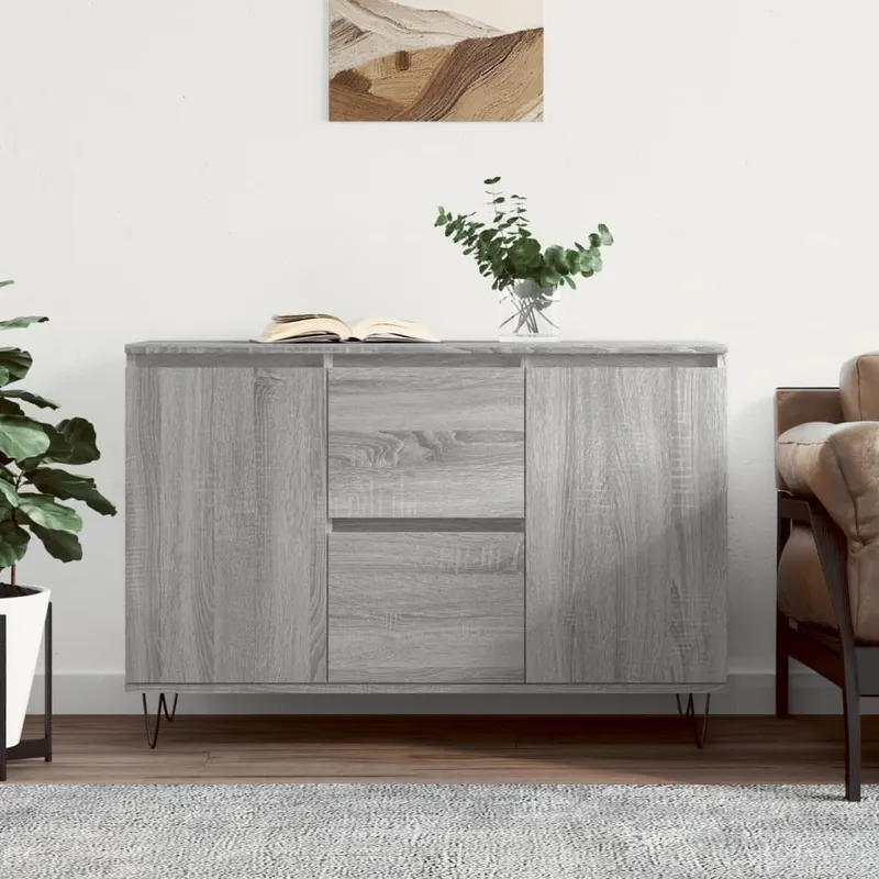 servanta, gri sonoma, 104x35x70 cm, lemn prelucrat