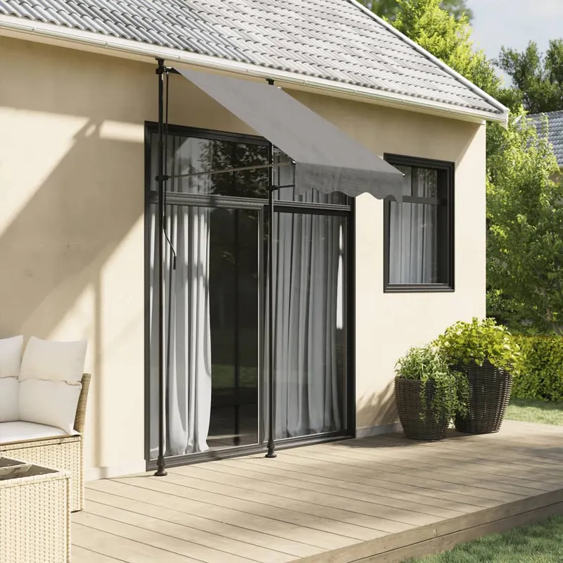 copertina retractabila, antracit, 100x150 cm, textil si otel