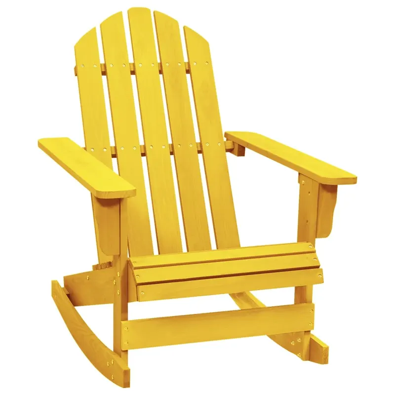 scaun balansoar de gradina adirondack galben lemn masiv brad