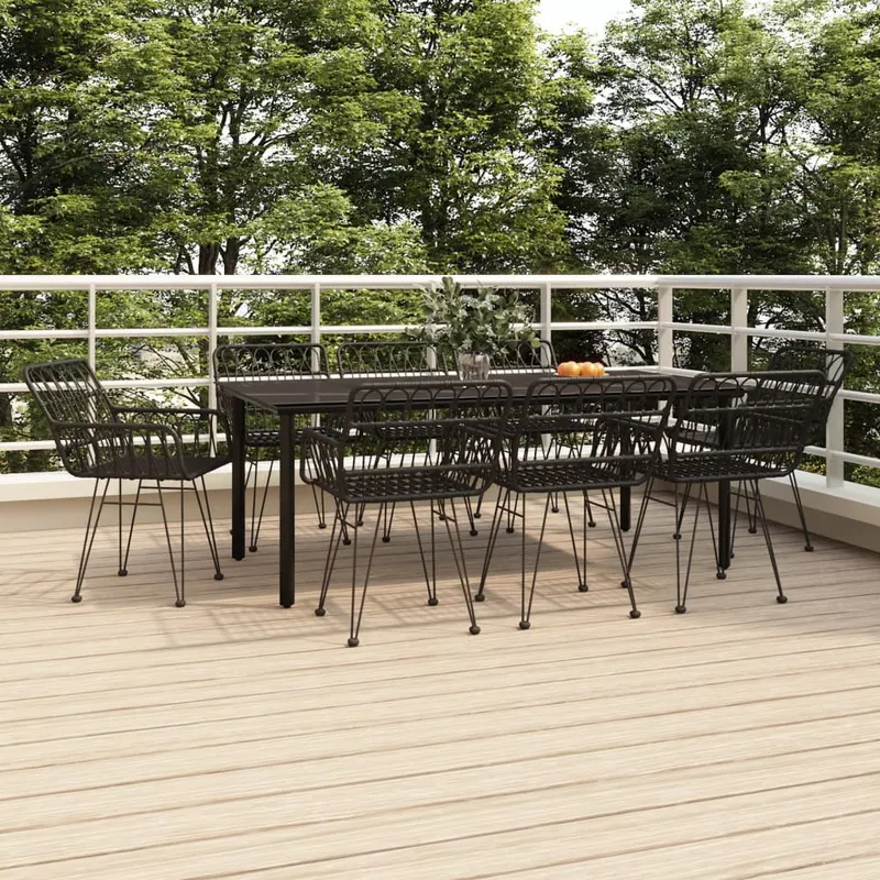 Set mobilier de gradina, 9 piese, poliratan