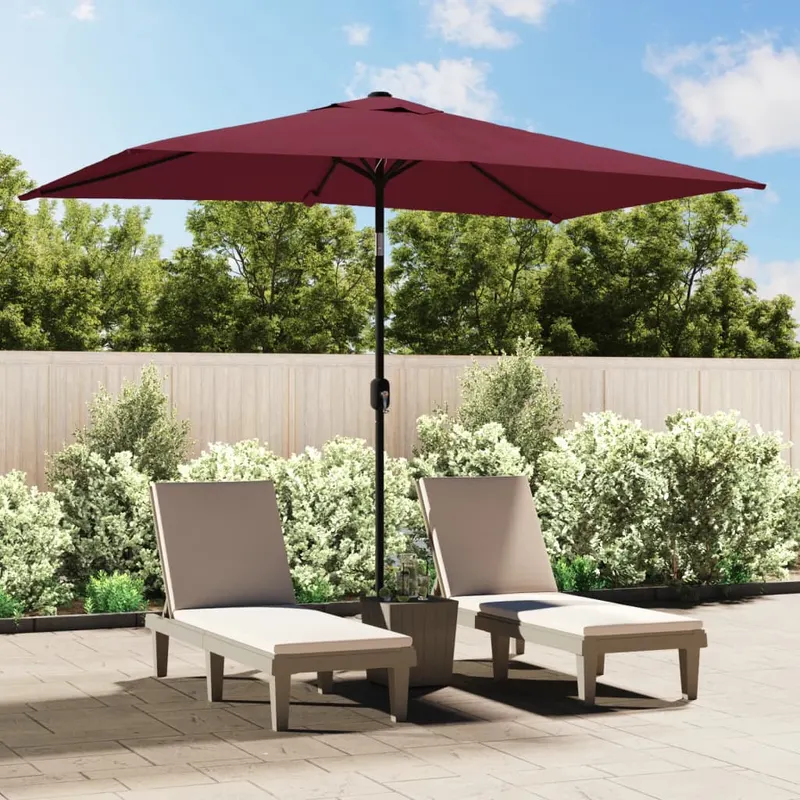 umbrela de soare exterior stalp metalic, rosu bordo, 300x200 cm