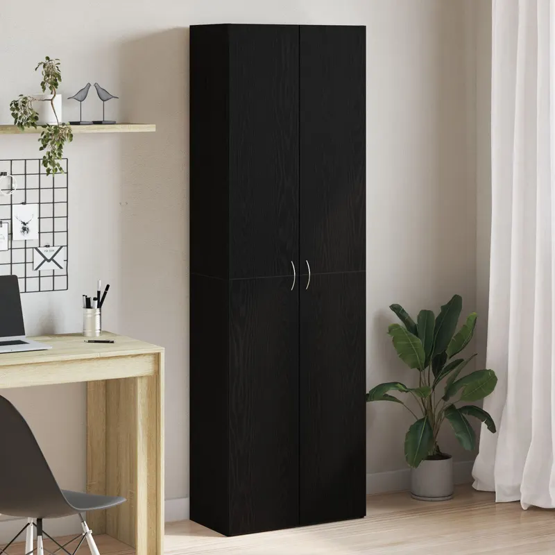 Credenta birou negru stejar 60x32x190 cm lemn prelucrat