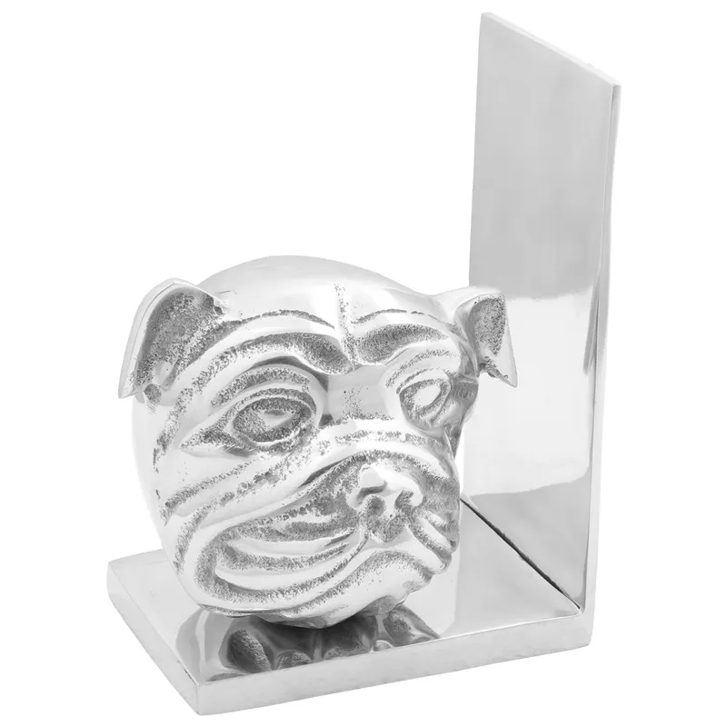 Suporturi decorative pentru carti 2 buc argintiu 8x12x16,5 cm aluminiu caine