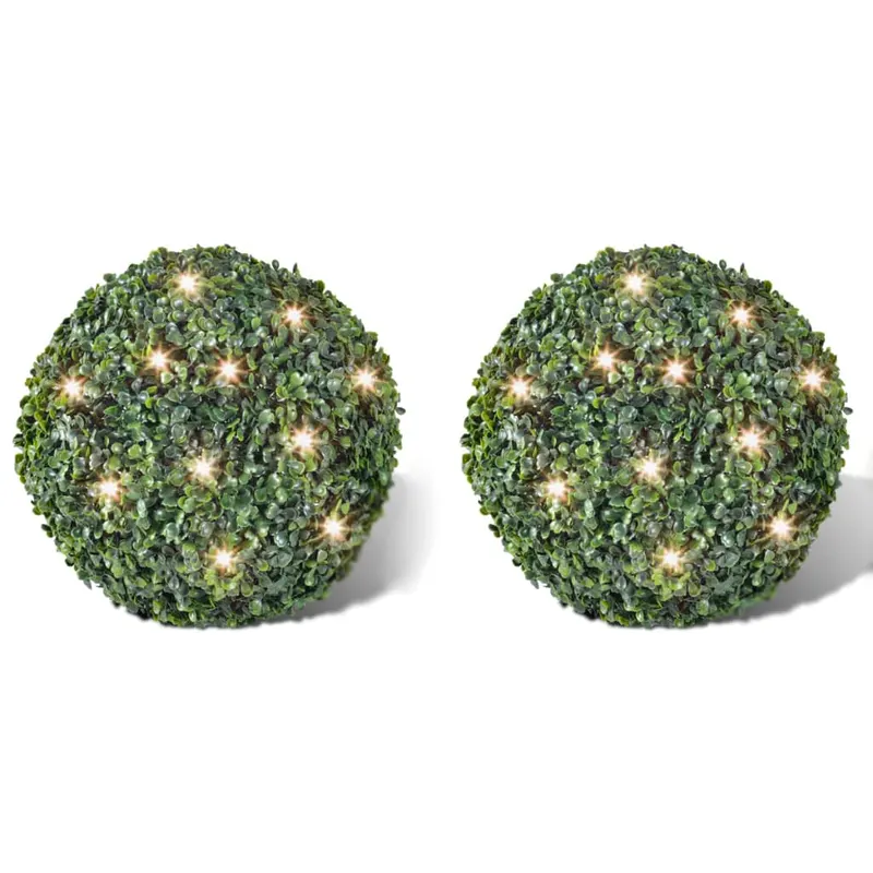 arbusti ornamentali artificiali, 27 cm cu led-uri solare, 2 buc