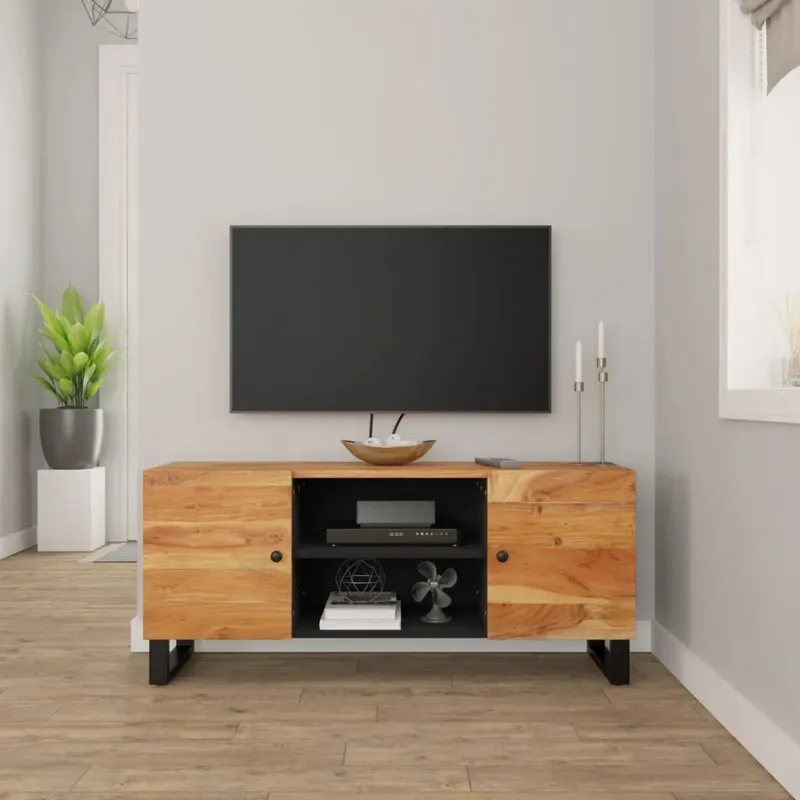 comoda tv, 105x33x46 cm, lemn masiv de acacia