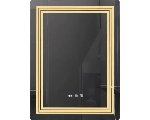 Oglinda baie cu iluminare LED 3 culori, intrerupator Touch, ceas, functie dezaburire, Belform Cronos 60x80 cm IP44