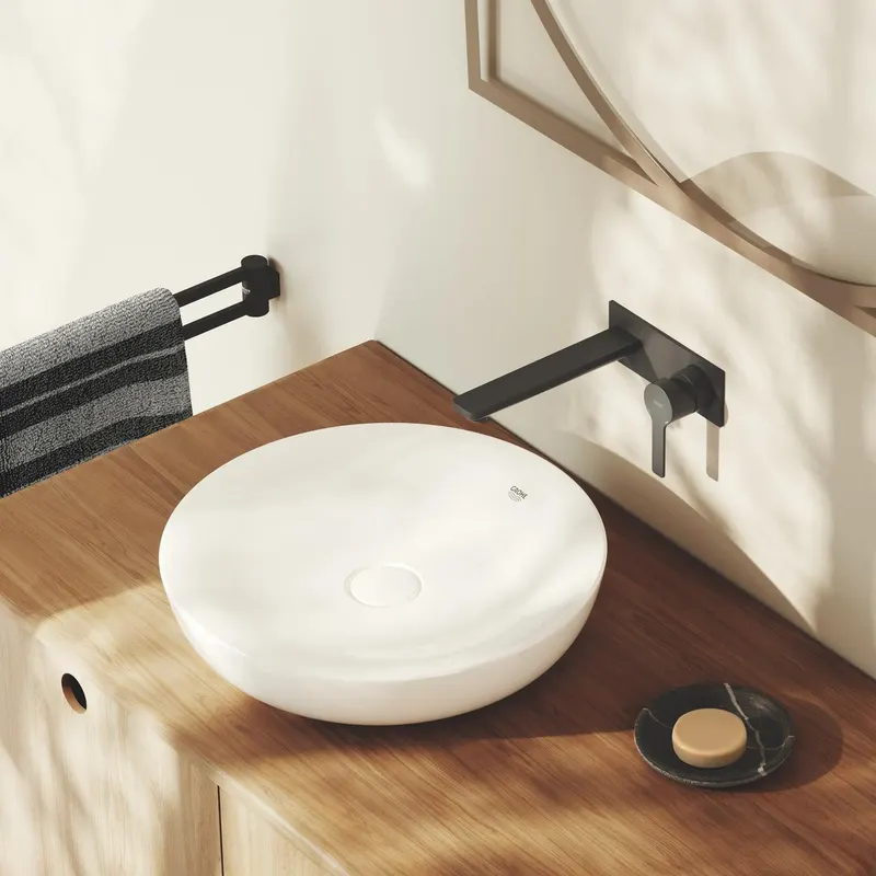 Baterie lavoar Grohe 234442431, Lineare, tip comanda monocomanda, marime l, numar orificii instalare 2, negru