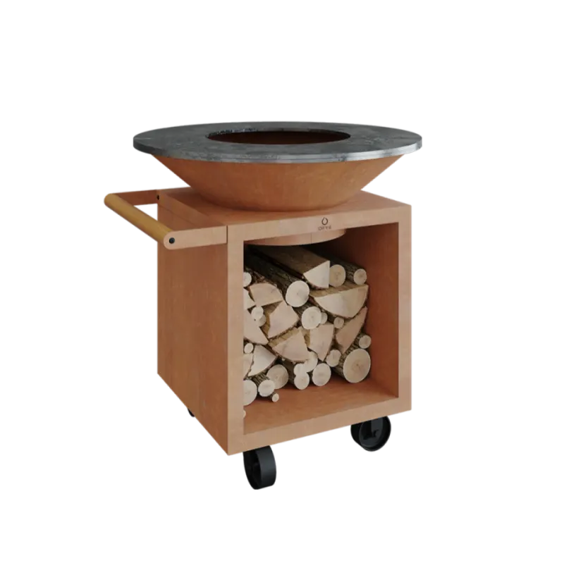 Gratar OFYR Corten 100 PRO SD cu vatra de gatit pe lemne