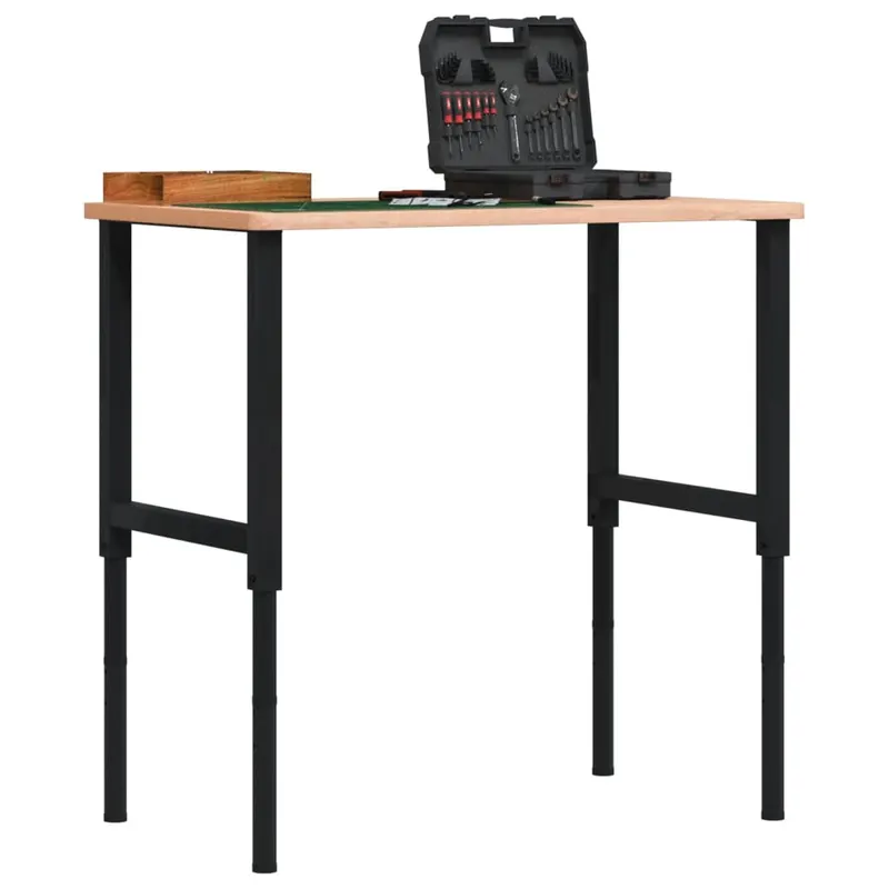 cadre banc lucru reglabile 2 buc. negru 55x(69-95,5) cm metal