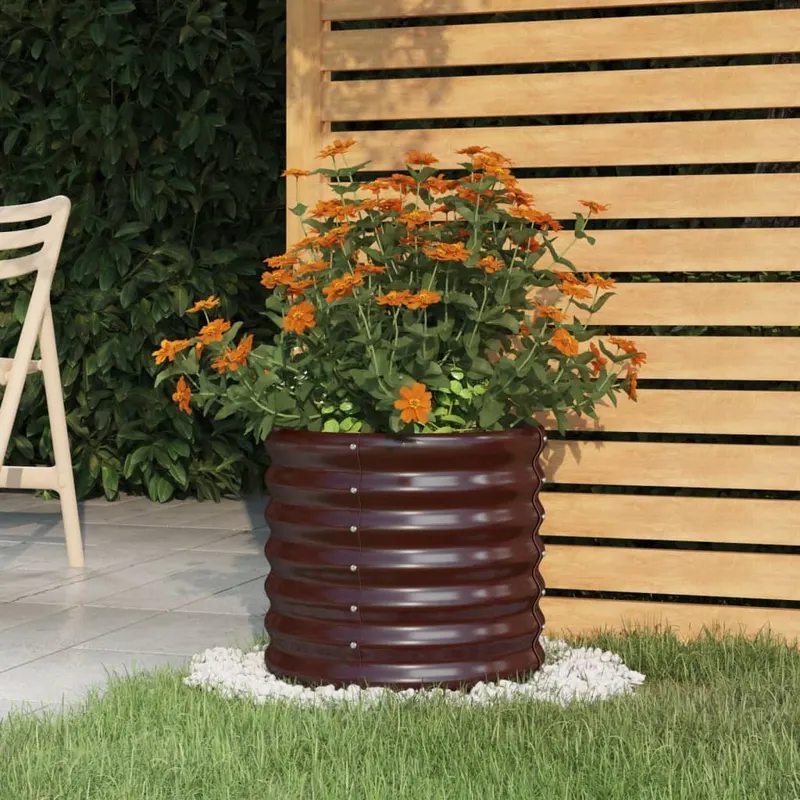 jardiniera gradina maro 40x40x36 cm otel vopsit electrostatic