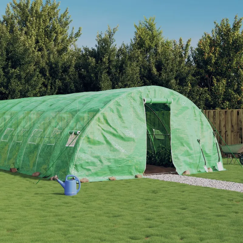 sera cu cadru din otel, verde, 40 m2, 8x5x2,3 m