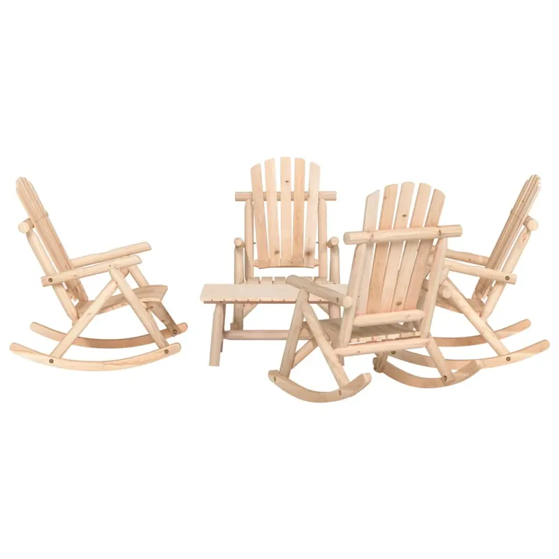 set mobilier de gradina, 5 piese, lemn masiv de molid