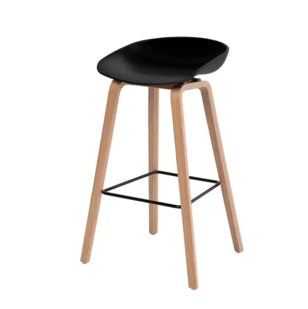 Scaun de bar TORI H76 CM BLACK - Negru
