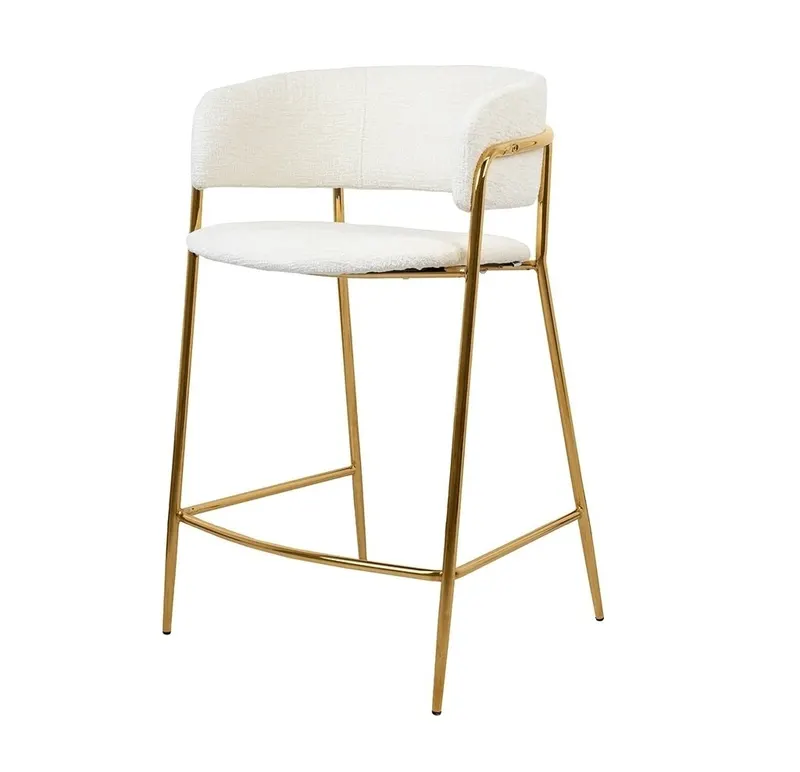 Scaun de bar RUXURY WHITE TEX H65 CM - Alb