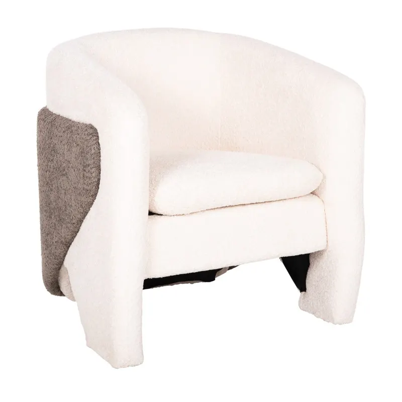 Fotoliu KELVIN WHITE BOUCLE - Alb
