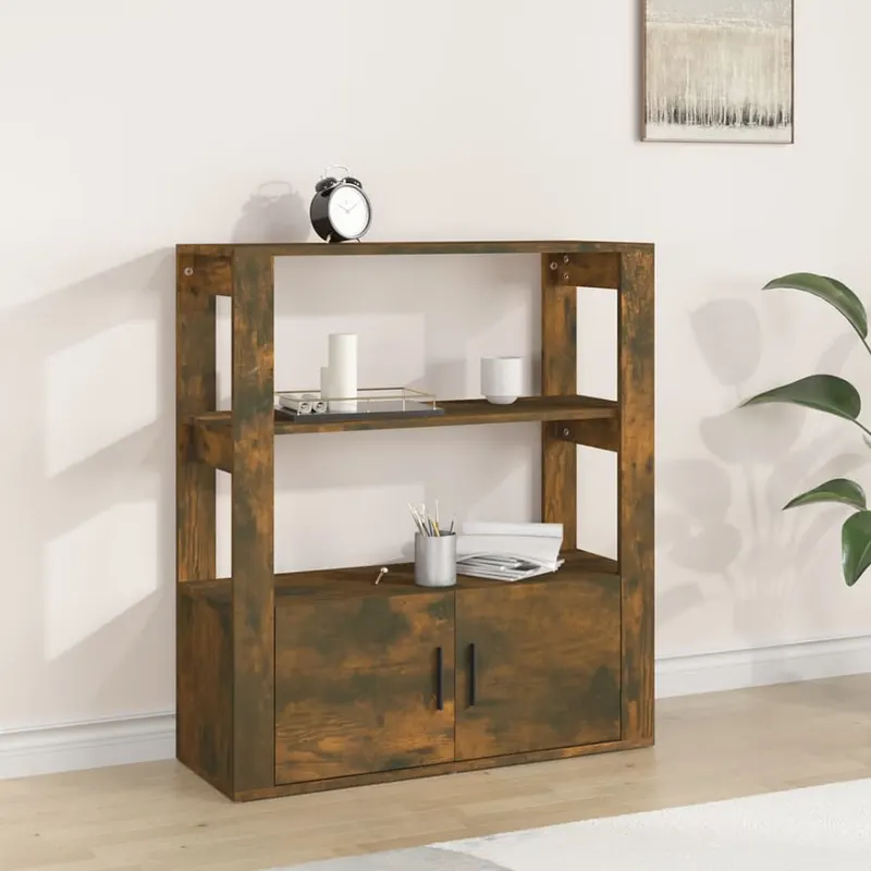 servanta, stejar fumuriu, 80x30x90 cm, lemn prelucrat