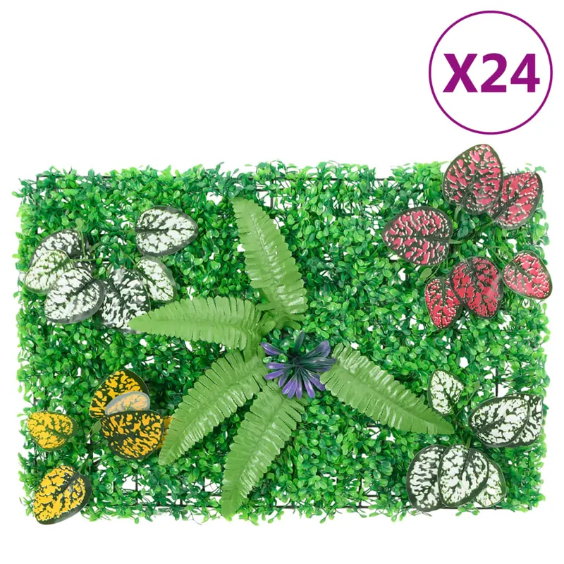 gard din plante artificiale, 24 buc., verde, 40x60 cm