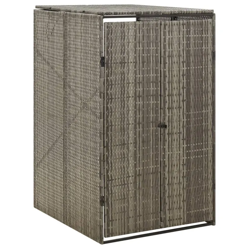magazie de pubela cu roti, gri, 70x80x117 cm, poliratan