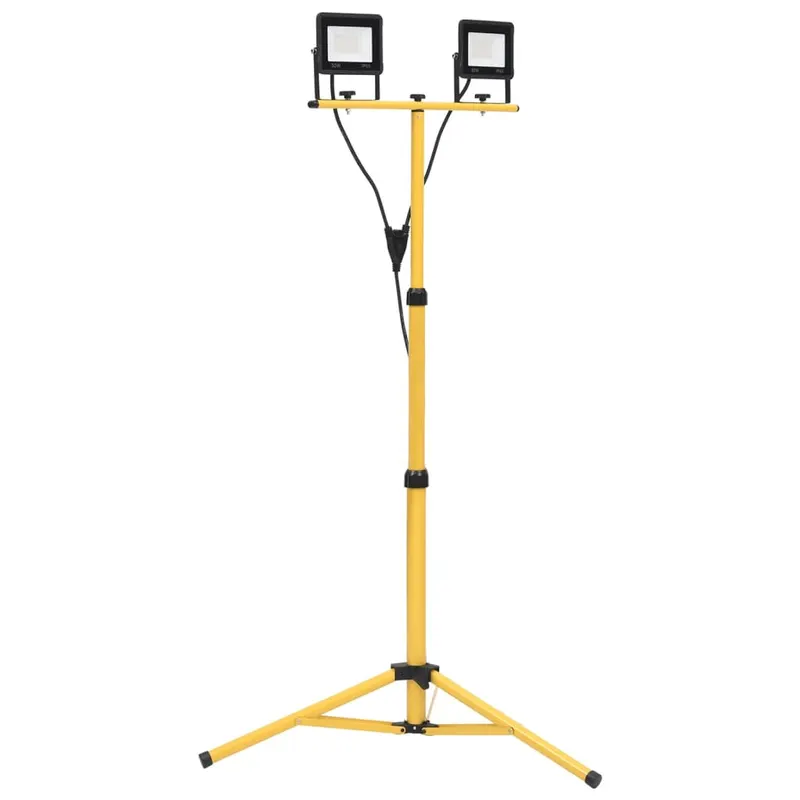 proiector cu led si trepied, 2x30 w, alb rece