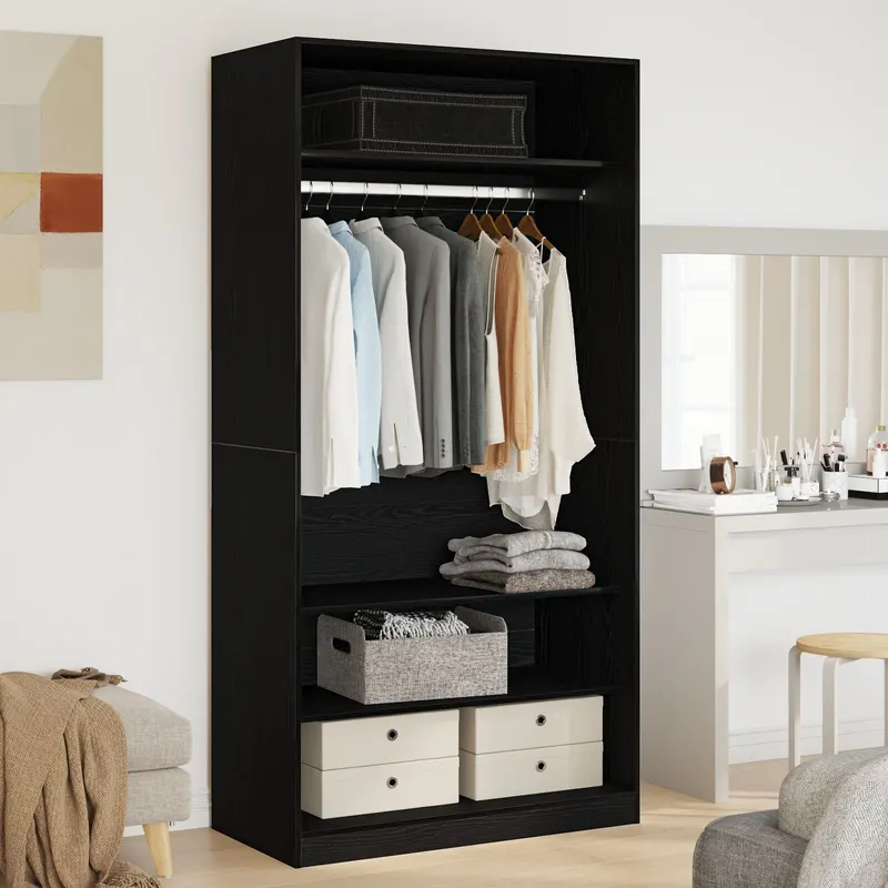 Dulap negru, din stejar, 100x50x200 cm, din lemn prelucrat