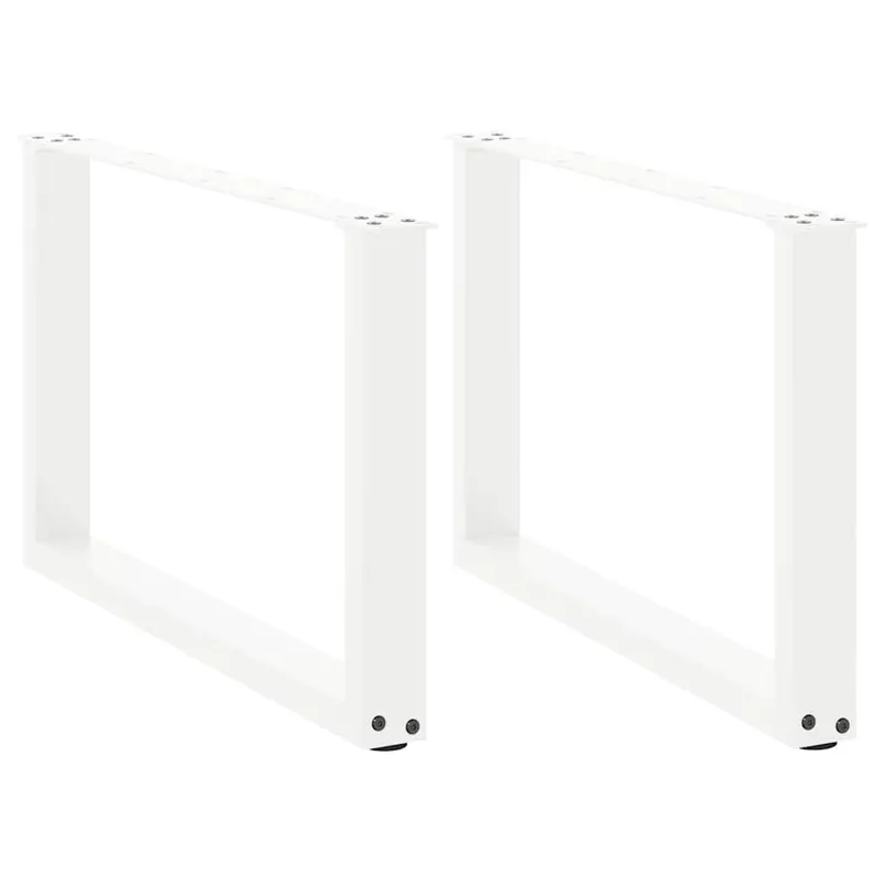 picioare masuta cafea in forma de u 2 buc alb 70x(42-43)cm otel