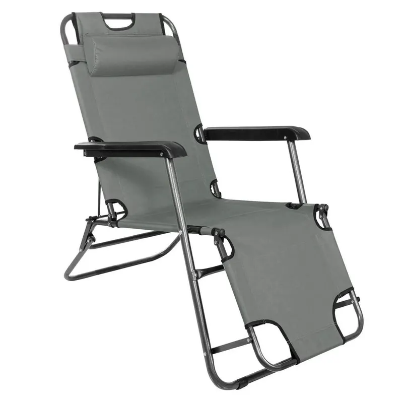 Sezlong pliabil GC30, Relax Zero Gravity, 80x60x153cm, gri mediu