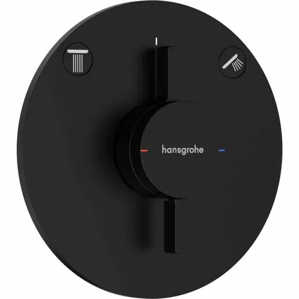 Baterie dus incastrata negru mat Hansgrohe DuoTurn S 2 functii