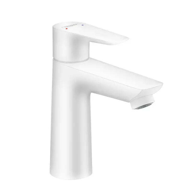 Baterie lavoar Hansgrohe Talis E, M, 162 mm, pornire rece, ventil, mat, alb, 71713700