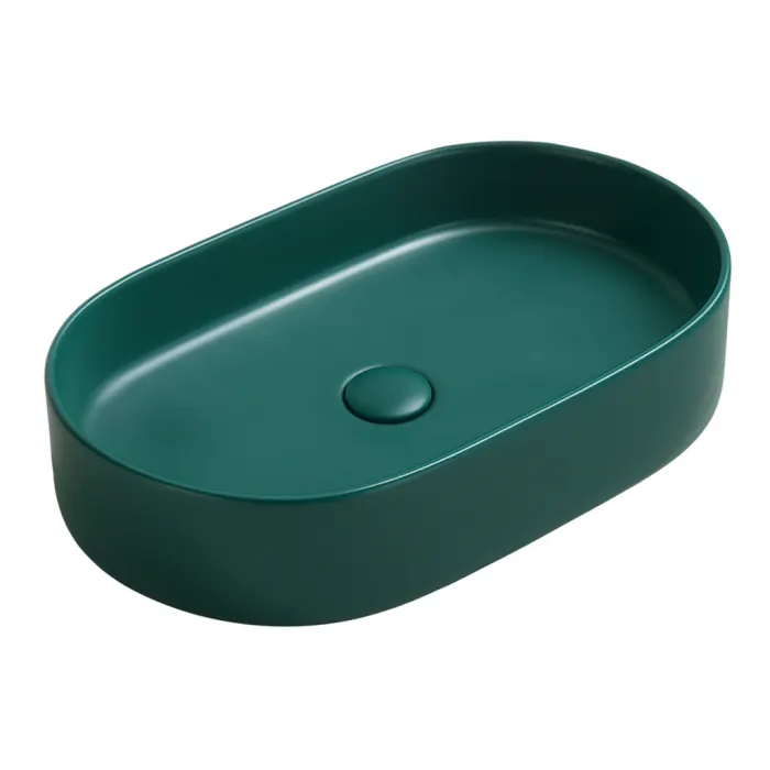 Lavoar baie verde inchis mat montaj pe blat 60 cm, Adelais