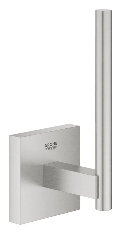 Rezerva hargie igienica Grohe 40979DC0, Start Cube, pe perete, metal, mat, otel satinat